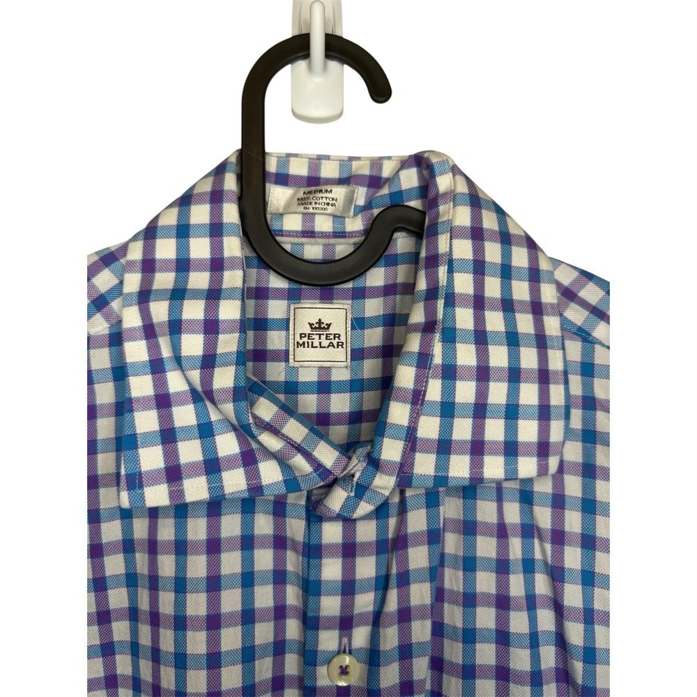 Peter Millar Men's Long Sleeve Button Down Shirt Checkered Pattern